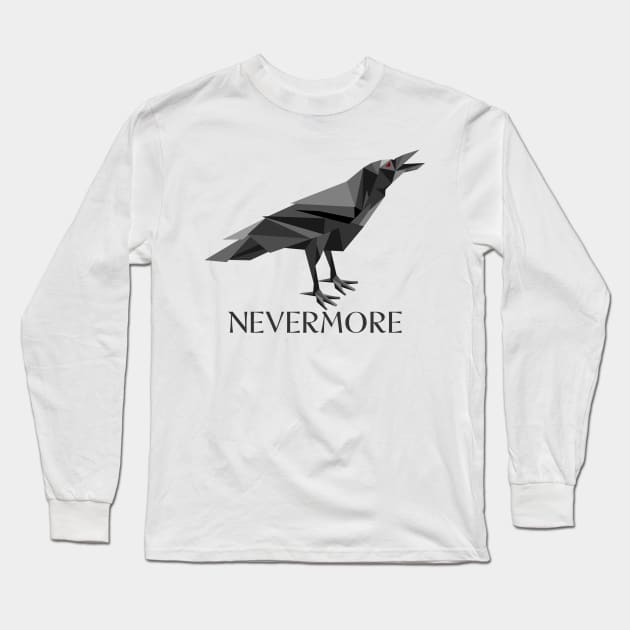 Raven Nevermore Long Sleeve T-Shirt by mailboxdisco